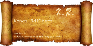 Koncz Róbert névjegykártya