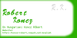 robert koncz business card