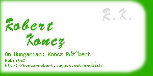 robert koncz business card